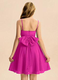 Azazie Bear Junior Fuchsia A-Line Pleated Chiffon Dress image2