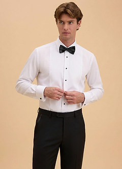 front Samuel White 100% Cotton Marcella Bib Tuxedo Shirt