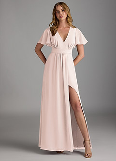 Azazie Zaniah Bridesmaid Dresses Rose Petal A-Line Chiffon Dress image1