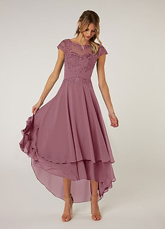 Azazie Shonda Kleider für die Brautmutter Spitze Chiffon Kleid Vintage Mauve image1