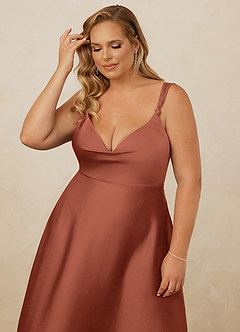 Christian Siriano Bridal for Azazie 1001 Bridesmaid Dresses Clay A-Line Sweetheart Neckline Stretch Satin Dress image16