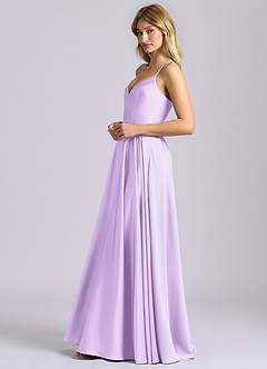 Azazie Truce Bridesmaid Dresses Lilac A-Line Stretch Satin Dress image5