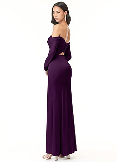 Azazie Hallie Robes de demoiselle d'honneur Robe Fourreau Convertible en Satin extensible Schulterfreies Langarmshirt Grain De Raisin image6