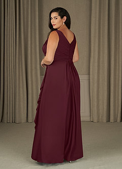 Azazie Evy Abiti per la Madre della Sposa Abito A-Line in Chiffon Elasticizzato Plissettato Cabernet image7