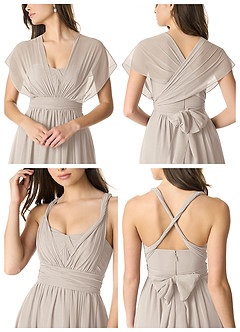 Azazie Olani Bridesmaid Dresses Frost A-Line Off the Shoulder Chiffon Convertible Dress image6