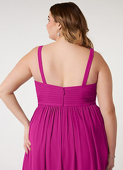 Azazie Chanel Brautjungfernkleider A-Linie Plissee Chiffon Kleider Fuchsia image11