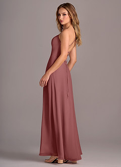 Azazie Mei Vestidos de damas de honor Vestido de Amatista de Gasa de Corte en A image5