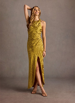 Camelia Chartreuse Open Back Maxi Dress image3