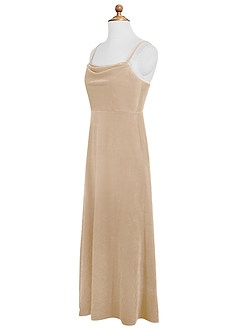Azazie Solange Junior Champagne A-Line Velvet Dress image9