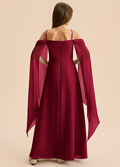 Azazie Moana Junior Linia A Pofałdowany Szyfon Długość podłogi Młodsza druhna Sukienka image5