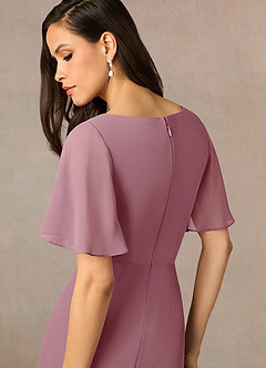Azazie Rain Mother of the Bride Dresses Vintage Mauve Sheath Beaded Chiffon Dress image5
