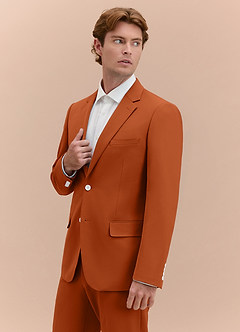 front James Burnt Orange Structured Stretch Suit Jacket