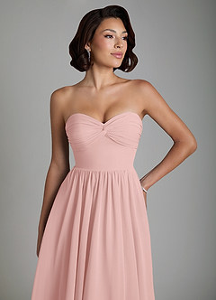 Azazie Petra Abiti da Damigella Abito A-Line in Chiffon Corsetto Rosa Cipria image3