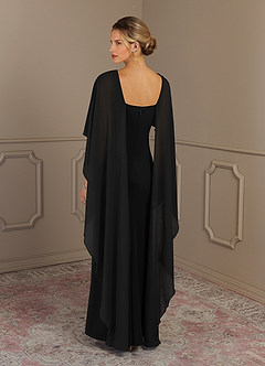 Azazie Dion Mother of the Bride Dresses Black Sheath Scoop Stretch Crepe Dress image8