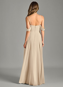 Azazie Chelsey Brautjungfernkleider Wandelbar A-Linie Schulterfrei Chiffon Kleid Champagner image7