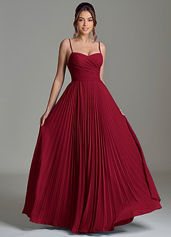 Azazie Catie Bridesmaid Dresses Burgundy A-Line Sweetheart Neckline Chiffon Dress image3