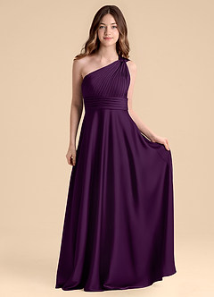 Azazie Charlize Junior Klä av A-Line i Stretch Satin Plisserad image4