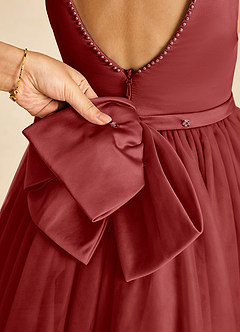 Azazie Sarina Final Sale Black A-Line Bow Tulle Dress image3