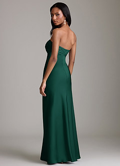 Azazie Saylor Brudtärnklänningar Klä av Sjöjungfru i Stretch Satin Axelbandslös Smaragdgrön image5