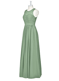 Azazie Nina Bridesmaid Dresses Matcha A-Line Pleated Chiffon Dress image8