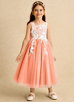 Azazie Sundae Flower Girl Dresses Sunset Ball-Gown Lace Dress image5