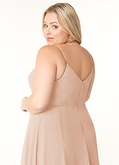 Azazie Clarissa Bridesmaid Dresses English Rose A-Line V-Neck Chiffon Dress image12