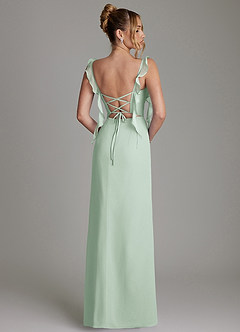 Azazie Jessamine Abiti da Damigella Abito Sirena in Chiffon Corsetto Agave image8