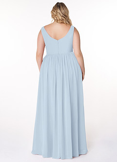 Azazie Keyla Bridesmaid Dresses A-Line V-Neck Pleated Chiffon Floor-Length Dress image8