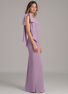 Azazie Capri Bridesmaid Dresses Wisteria A-Line One Shoulder Chiffon Dress image3