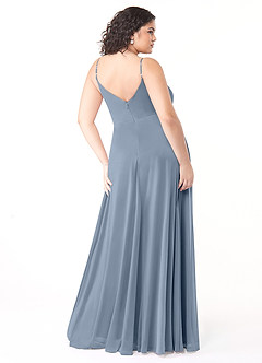 Azazie Evalin Bridesmaid Dresses Twilight A-Line V-Neck Pleated Mesh Dress image8