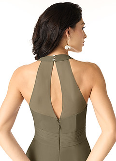 Azazie Danica Bridesmaid Dresses Willow Green A-Line Pleated Chiffon Dress image5