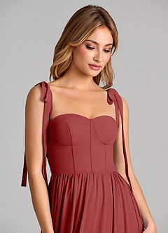Azazie Anastacia Bridesmaid Dresses Rust A-Line Sweetheart Neckline Chiffon Dress image7