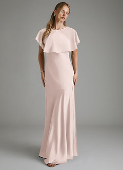 Azazie Carly Brautjungfernkleider Wandelbar Meerjungfrau-Linie Plissee Stretch-Satin Kleid Zartrosa image4
