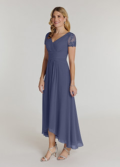 Azazie Thais Mother of the Bride Dresses Stormy A-Line Lace Chiffon Dress image3