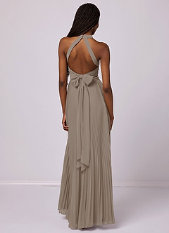 Barbie ♥ Azazie Bridesmaid Dresses Taupe A-Line Pleated Chiffon Dress image2