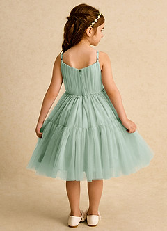 Azazie Osea Blumenmädchenkleider Ballkleid Plissee Tüll Kleid Agave image2