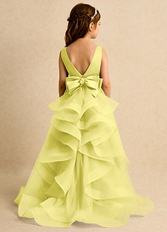 Azazie Lior Flower Girl Dresses Canary Ball-Gown Pleated Tulle Dress image7
