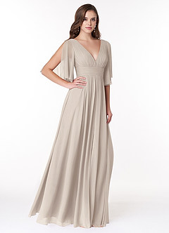 Azazie Temeka Bridesmaid Dresses Frost A-Line Ruched Chiffon Dress image4