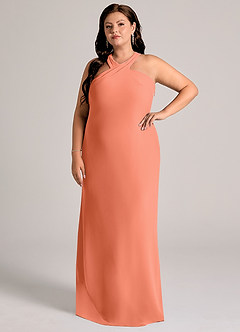 Azazie Doretta Bridesmaid Dresses Sunset Mermaid Pleated Chiffon Dress image8