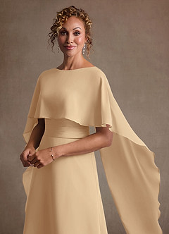 Azazie Marilla Mother of the Bride Dresses Champagne A-Line Pleated Chiffon Dress image8