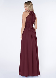 Azazie Iman Bridesmaid Dresses Cabernet A-Line A-Line Ruched Chiffon Dress image5