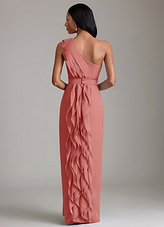 Azazie Venita Suknie dla druhen Osłona Marszczony Szyfon Do ziemi Sukienka image2