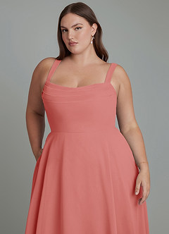 Azazie Shaude Brautjungfernkleider A-Linie Plissee Chiffon Kleid Antike Rose image12