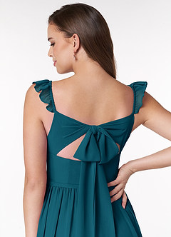 Azazie Metz Bridesmaid Dresses Ink Blue A-Line Sweetheart Ruched Chiffon Dress image6