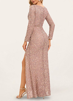 Love Lasts Forever Champagne Sequin Long Sleeve Maxi Dress image2
