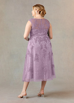 Azazie Flynn Mother of the Bride Dresses Wisteria A-Line Boatneck Lace Tulle Dress image9