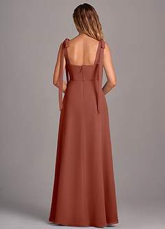 Azazie Debra Bridesmaid Dresses Auburn A-Line with Pockets Chiffon Convertible Dress image3