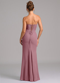 Azazie Sorrel Robes de demoiselle d'honneur Robe Sirène en Mousseline de soie Corset Mauve Vintage image2