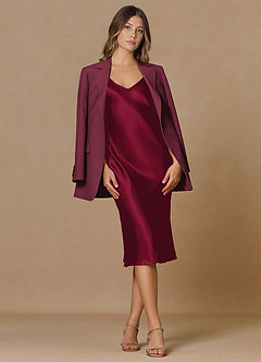 front Rowan Burgundy Refined Weave Performance blazer