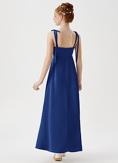 Azazie Rosey Junior Robe Trapèze en Satin extensible Encolure en Forme de Cœur Bleu Roi image6